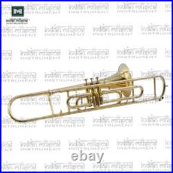 Valve Trombone Brass Musical Instrument with Mouthpiece and Hard Case