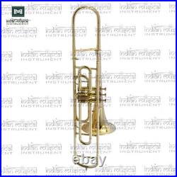 Valve Trombone Brass Musical Instrument with Mouthpiece and Hard Case