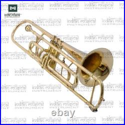 Valve Trombone Brass Musical Instrument with Mouthpiece and Hard Case