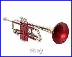 Very Nice Color Fest Bb Pitch Trumpet Red Colored+nickel With Case And Mp
