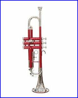 Very Nice Color Fest Bb Pitch Trumpet Red Colored+nickel With Case And Mp
