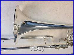 Very Nice Yamaha Ybl-613h Silver Plated Bass Trombone In Ready To Play Condition
