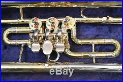 Very Old German-Made Rotary Valved Flugelhorn, with mouthpiece