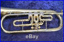 Very Old German-Made Rotary Valved Flugelhorn, with mouthpiece