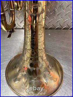 Vintage 1912 Holton Couturier Cornet. Ready to play. Gold plated Free Shipping