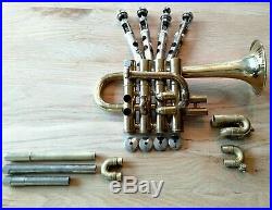 Vintage 1960's Getzen Eterna 940 Professional Piccolo Trumpet w Blackburn Pipe