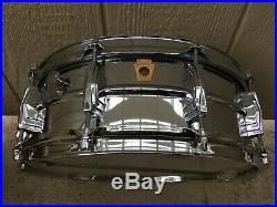 Vintage 1961 Ludwig Chrome Over Brass Supraphonic Snare Drum. 5x14 WFL
