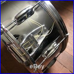Vintage 70s Slingerland 6.5 Sound King Chrome Over Brass Snare Drum COB