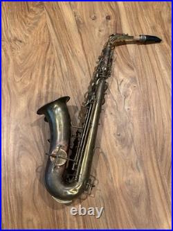 Vintage American Artist Saxophone Engraved Brass Musical Instrument Parts Repair