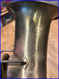 Vintage American Artist Saxophone Engraved Brass Musical Instrument Parts Repair