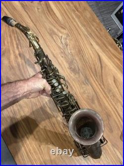 Vintage American Artist Saxophone Engraved Brass Musical Instrument Parts Repair