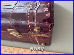 Vintage Besson leather trumpet case London Paris New York mid century stitched