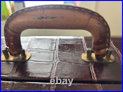 Vintage Besson leather trumpet case London Paris New York mid century stitched