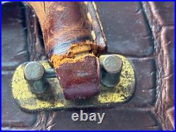 Vintage Besson leather trumpet case London Paris New York mid century stitched