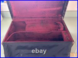Vintage Besson leather trumpet case London Paris New York mid century stitched