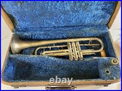 Vintage Conn Ltd. Elkhart IND trumpet, electric oil, & mouth piece case 2B53