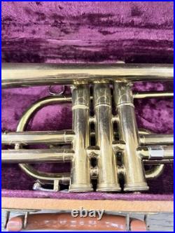 Vintage F. E. OLDS & SON Ambassador Cornet + Case. Fullerton California 1950's