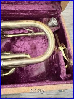 Vintage F. E. OLDS & SON Ambassador Cornet + Case. Fullerton California 1950's