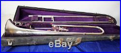 Vintage Frank Holton Paul Whiteman model Silver Plated Trombone in original case