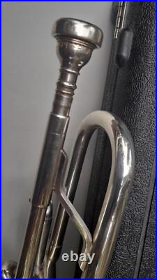 Vintage Grafton Trumpet Dallas London Silver Plated Jupiter Mouth Piece W Case