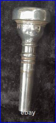 Vintage Grafton Trumpet Dallas London Silver Plated Jupiter Mouth Piece W Case