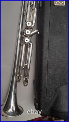 Vintage Grafton Trumpet Dallas London Silver Plated Jupiter Mouth Piece W Case