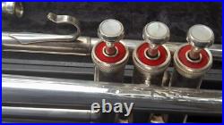 Vintage Grafton Trumpet Dallas London Silver Plated Jupiter Mouth Piece W Case