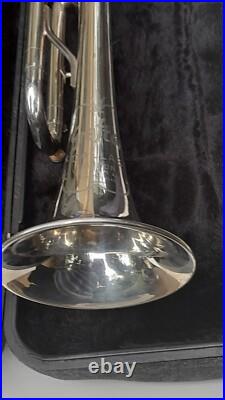 Vintage Grafton Trumpet Dallas London Silver Plated Jupiter Mouth Piece W Case