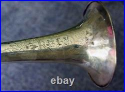 Vintage JW York & Sons Silver-Plate Professional Trombone with Case 100 Year Old