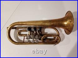 Vintage Russian/Soviet Rotary Valve Brass Finish Trumpet Coronet