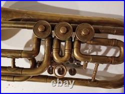 Vintage Russian/Soviet Rotary Valve Brass Finish Trumpet Coronet