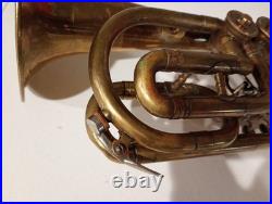 Vintage Russian/Soviet Rotary Valve Brass Finish Trumpet Coronet