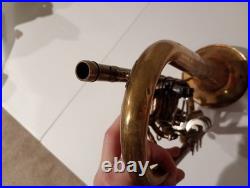 Vintage Russian/Soviet Rotary Valve Brass Finish Trumpet Coronet