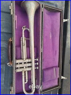 Vintage Silver Farny Trumpet With Carrying Case