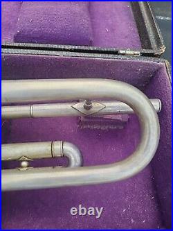 Vintage Silver Farny Trumpet With Carrying Case
