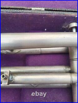 Vintage Silver Farny Trumpet With Carrying Case