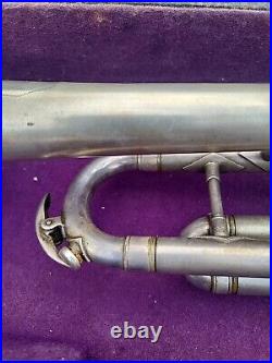 Vintage Silver Farny Trumpet With Carrying Case