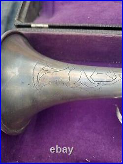 Vintage Silver Farny Trumpet With Carrying Case