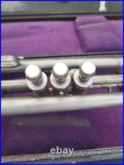 Vintage Silver Farny Trumpet With Carrying Case