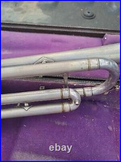 Vintage Silver Farny Trumpet With Carrying Case