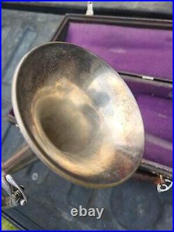 Vintage Silver Farny Trumpet With Carrying Case