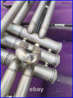 Vintage Silver Farny Trumpet With Carrying Case