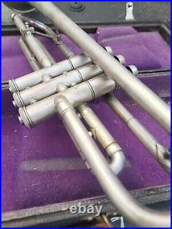 Vintage Silver Farny Trumpet With Carrying Case