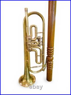 Vintage USSR Trumpet KZRA Kiev 1960s Soviet Military Brass Instrument with Case