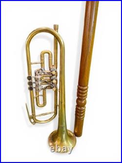 Vintage USSR Trumpet KZRA Kiev 1960s Soviet Military Brass Instrument with Case