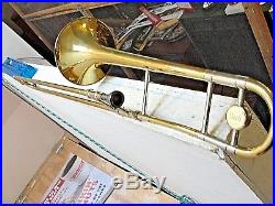 Vintage VINCENT Bach Stradivarius Model 42 Trombone ELKHART, IN. USA WithCASE