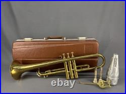 Vtg 1910s Brass Stencil Trumpet, Buescher True Tone Mother of Pearl, American