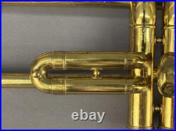 Vtg 1910s Brass Stencil Trumpet, Buescher True Tone Mother of Pearl, American