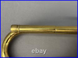 Vtg 1910s Brass Stencil Trumpet, Buescher True Tone Mother of Pearl, American