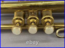 Vtg 1910s Brass Stencil Trumpet, Buescher True Tone Mother of Pearl, American